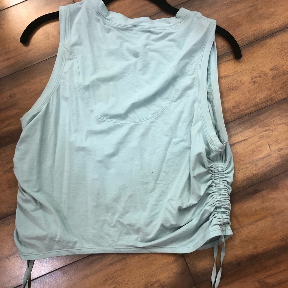 Light blue lulu lemon tank with drawstring sides